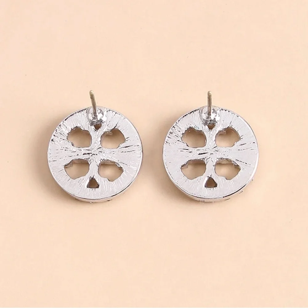 New! Tory Burch-Inspired Earrings Silver Stud OS - Picture 4 of 6
